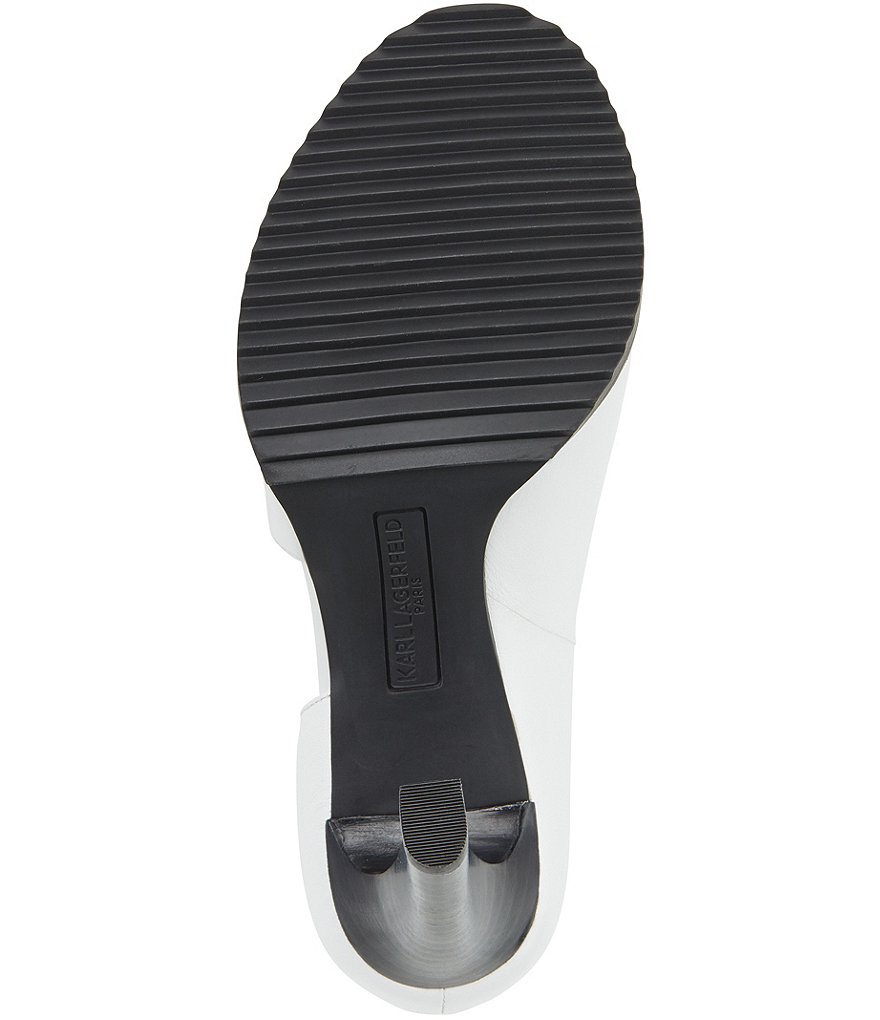 KARL LAGERFELD PARIS Brette Leather Peep-Toe d'Orsay Heels