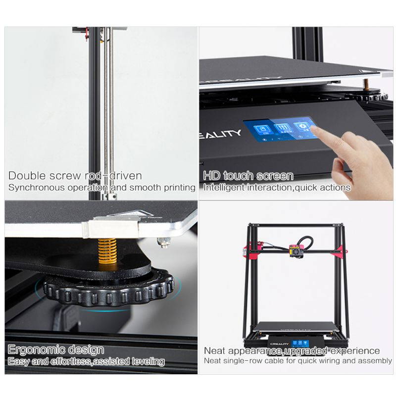 Offical Creality CR 10 MAX 3D Printer 450 x 450 x 470 mm Large Build Volume with Stability Triangle Frame, Auto-Leveling, Resume Printing, Bondtech Extruder Dual Gears, Capricorn PTFE Tube