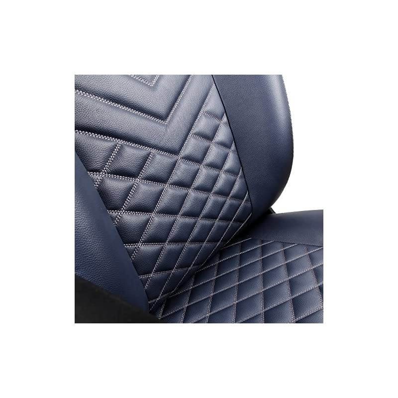 ICON Gaming Chair - Office Chair - Desk Chair - Real Leather - Midnight Blue/Graphite