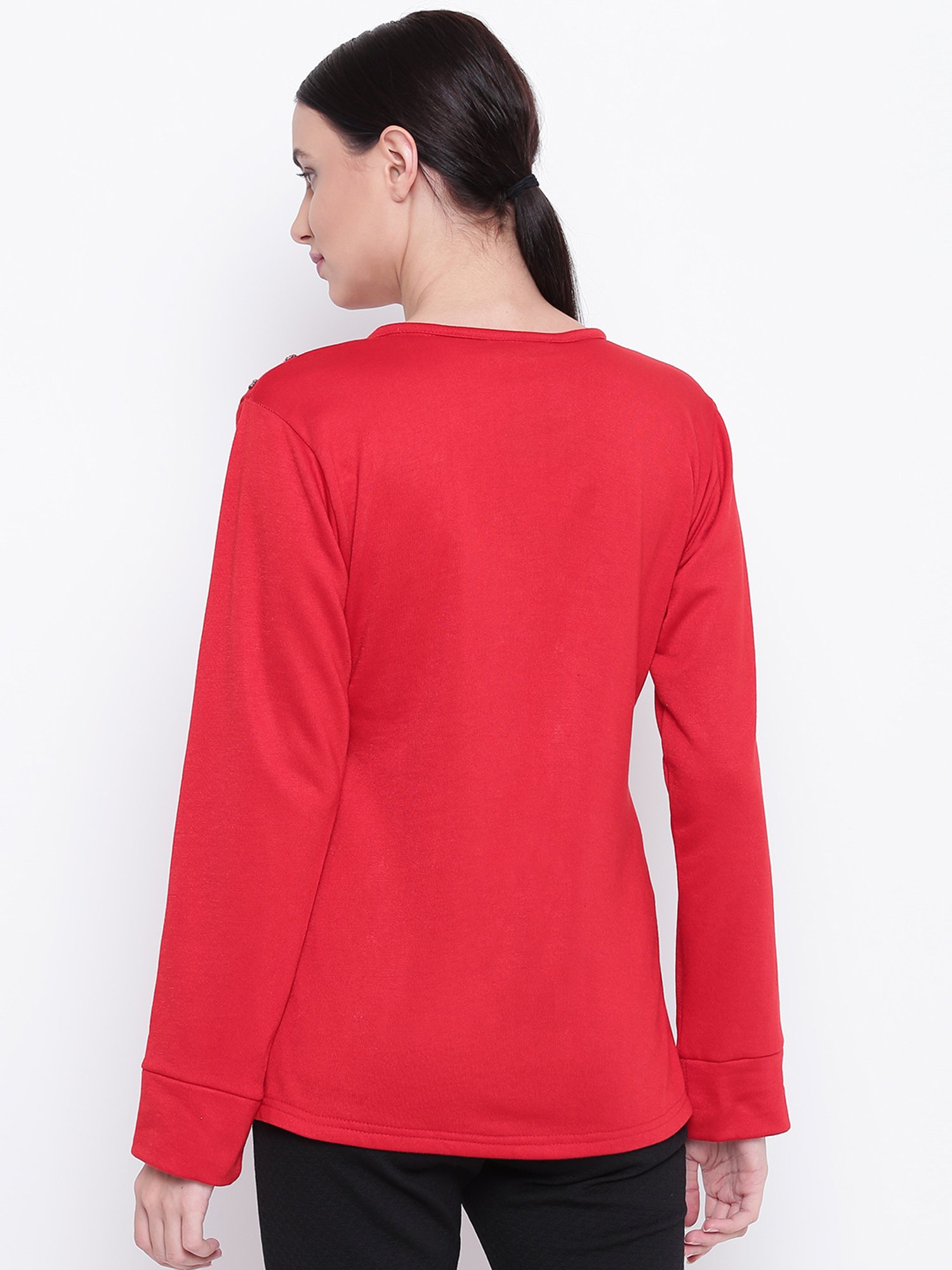 Belle Fille Red Embellished Sweatshirt