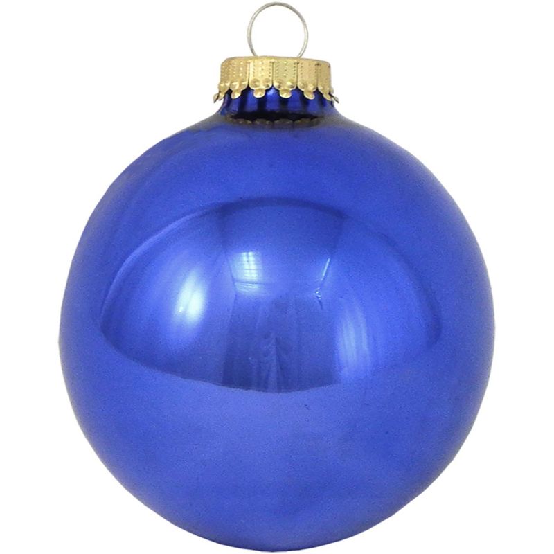 Christmas by Krebs 4ct Victoria Blue Shiny Christmas Ball Ornaments 3.25" (80mm)