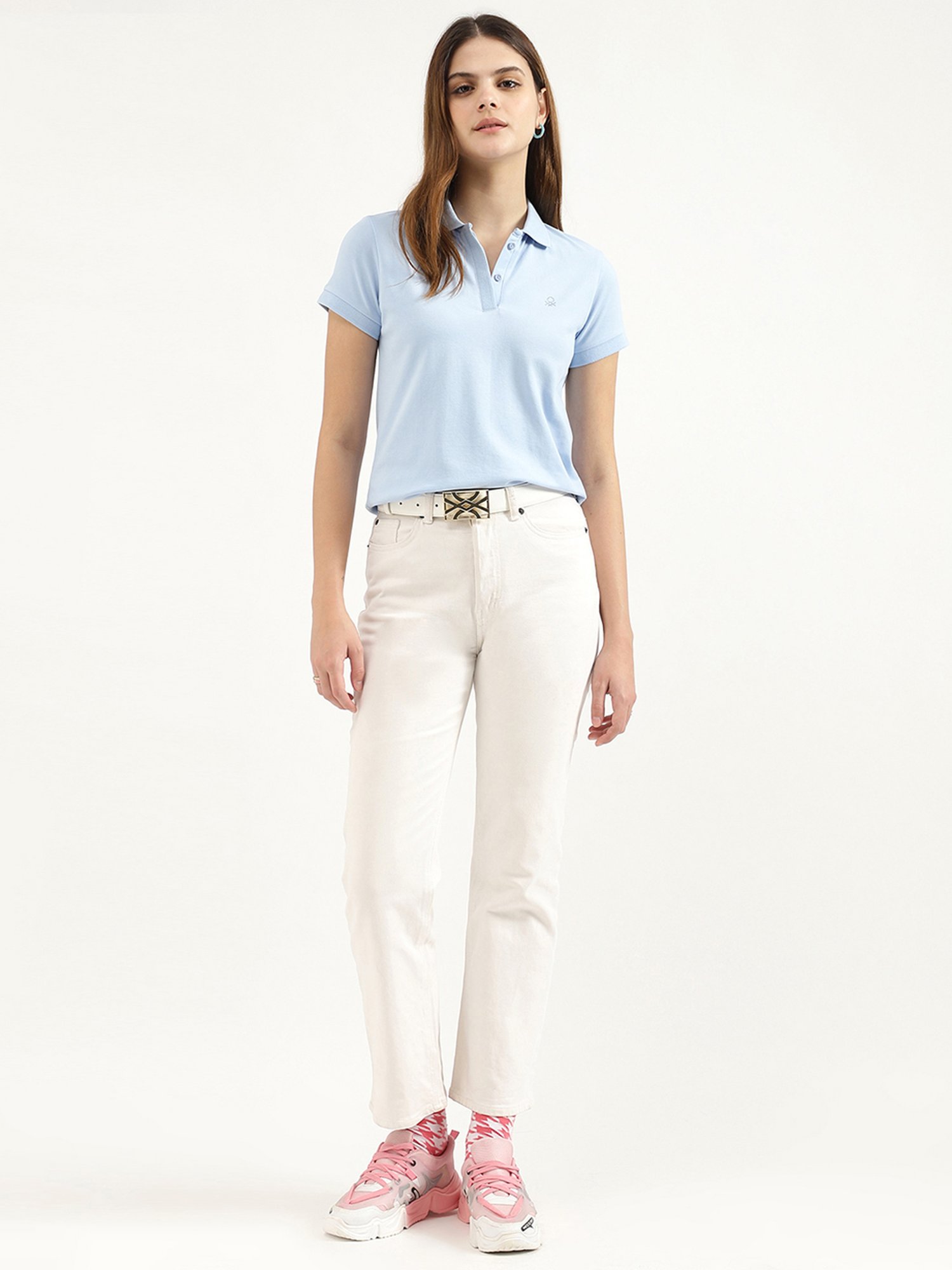 United Colors of Benetton Sky Blue Polo T-Shirt