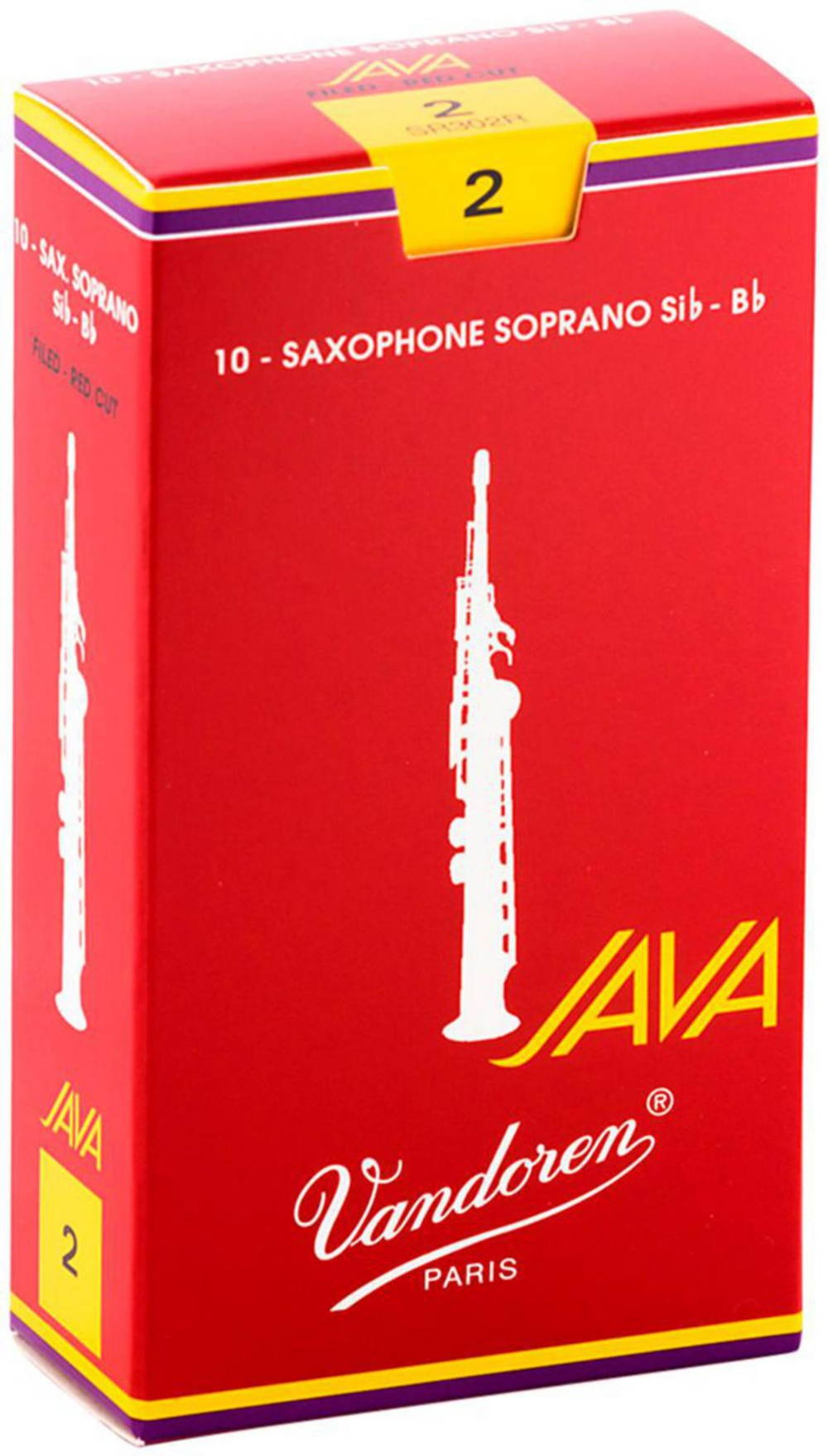 Vandoren 10 Soprano Saxophone Java Red Cut #2 Reeds