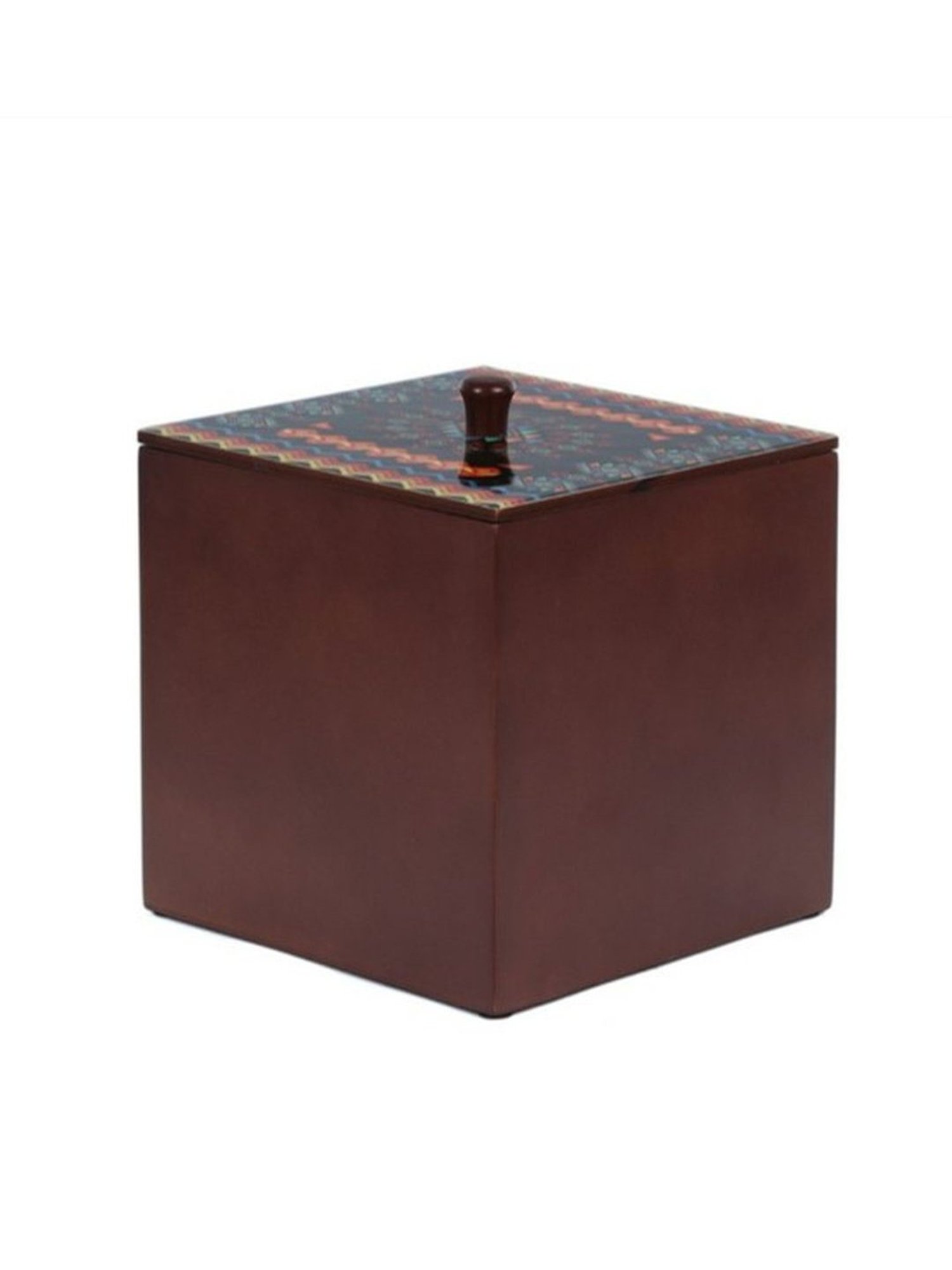 Crayton MDF Geometric Design Storage Box with Cap - Set of 1