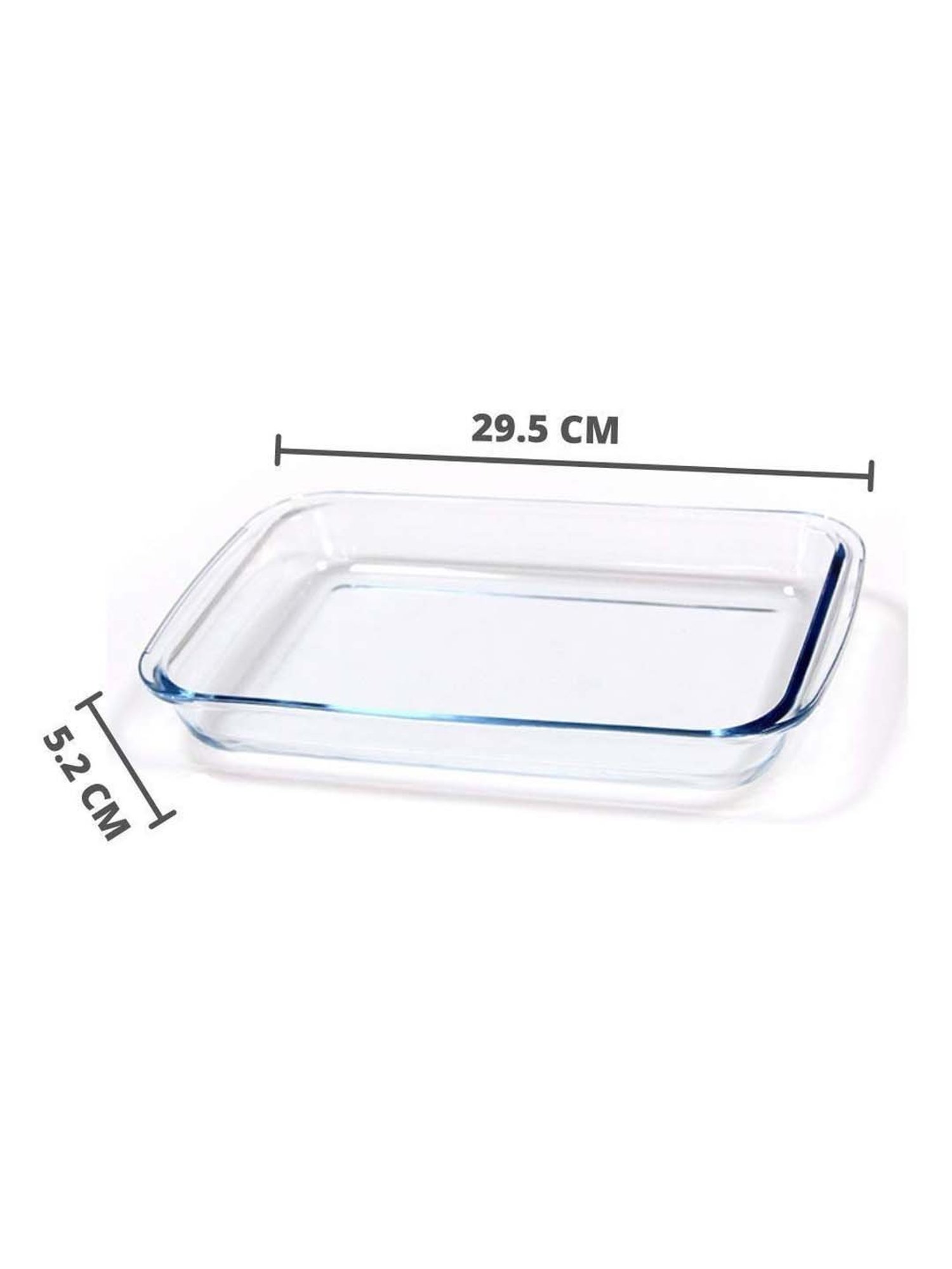 Femora Transparent Borosilicate Glass Square Dishes (1600 ml, 1700 ml) - Set of 2