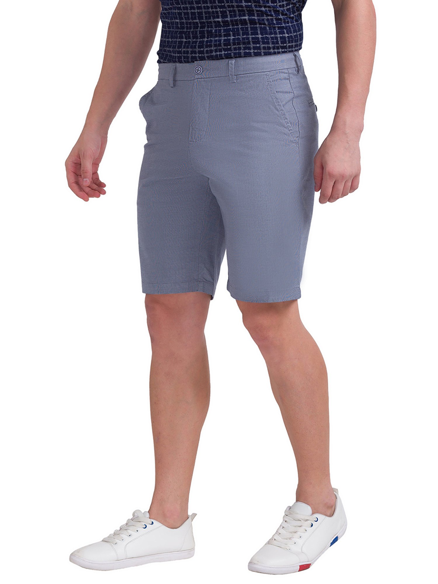 Parx Dusty Blue Regular Fit Shorts