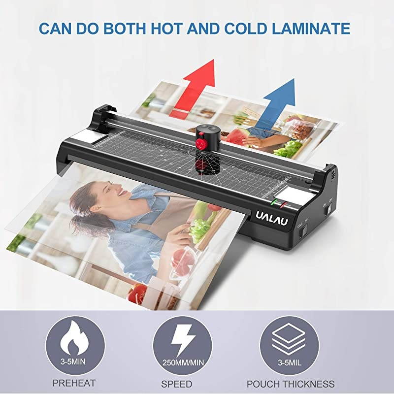 13 Inches Laminator Machine  7 in 1 Thermal Laminator with 20 Laminating Pouches Paper Trimmer Corner Rounder Photo Frame for HomeSchoolOffice Use