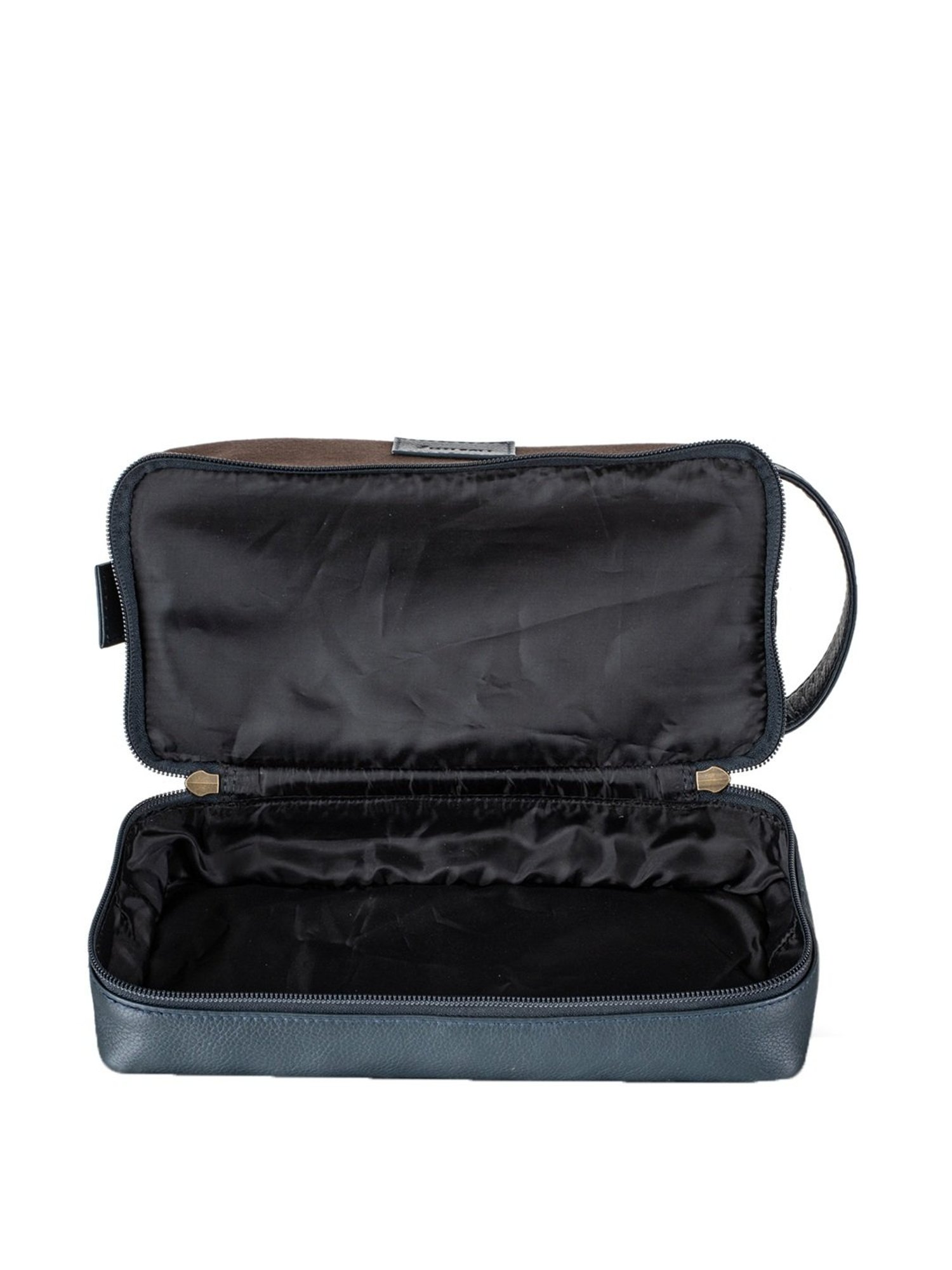 Mai Soli  Navy Solid Small Wrislet Toiletry Pouch