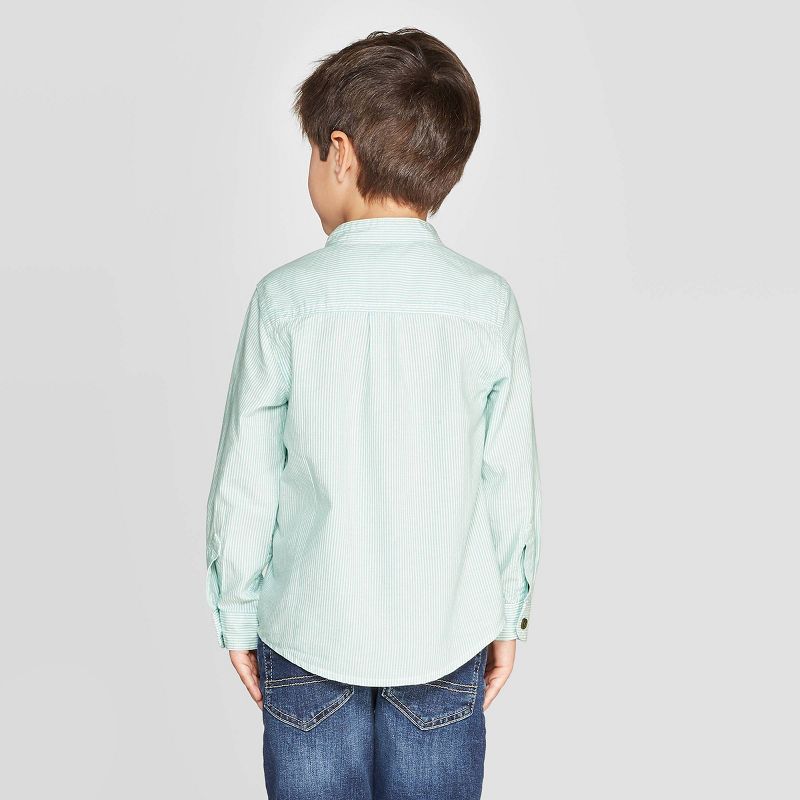 Toddler Boys' Button-Down Shirt - Cat & Jack™ Aqua 3T