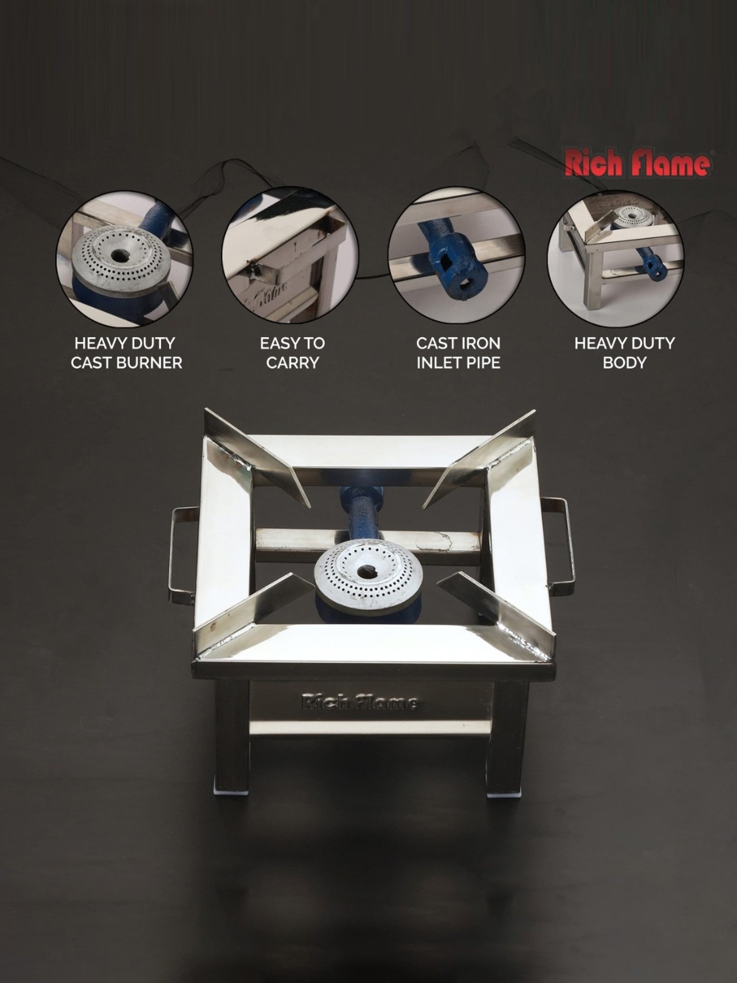 Range Kleen 4pc Porcelain Drip Pan Set Black