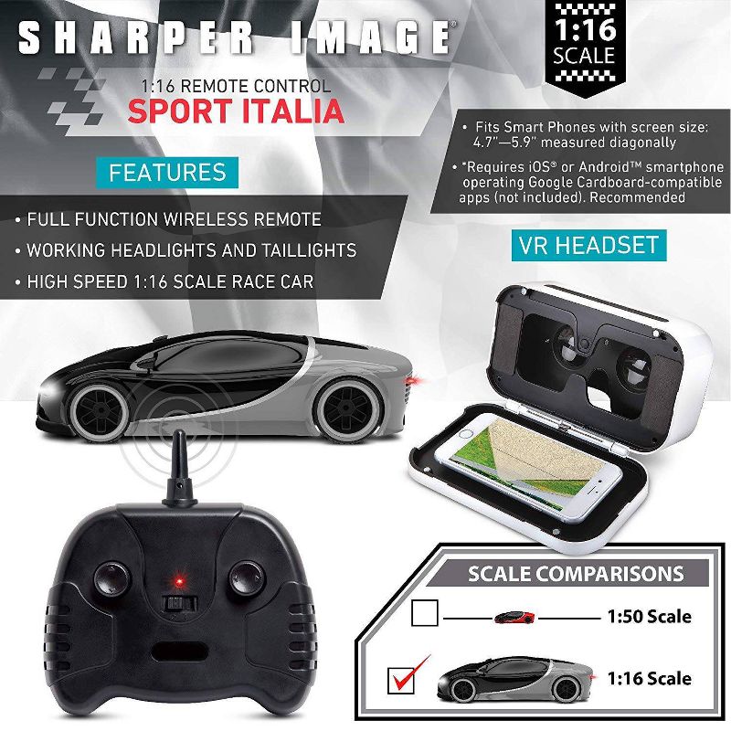 Sharper Image  RC Italia Racer - 1:16 Scale with Virtual Reality Smartphone Viewer
