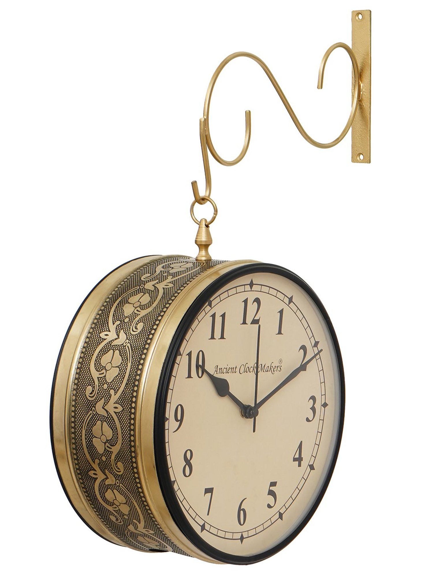 CHRONIKLE Gold Iron Wall Clock