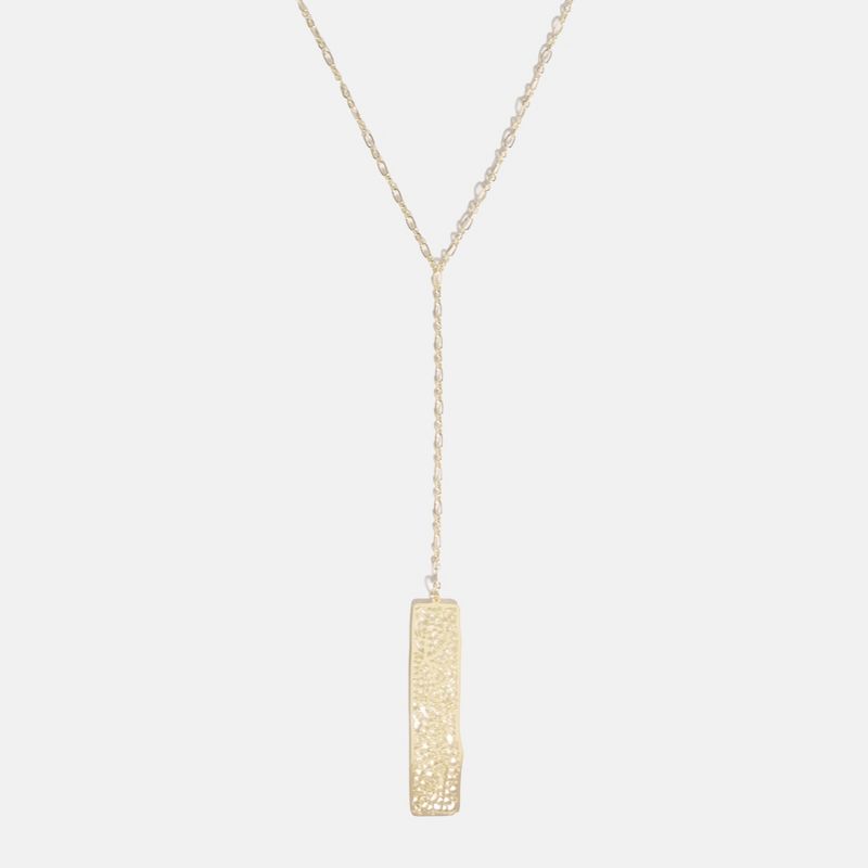 Sanctuary Project Rectangle Geometric Floral Pendant Y Necklace Gold