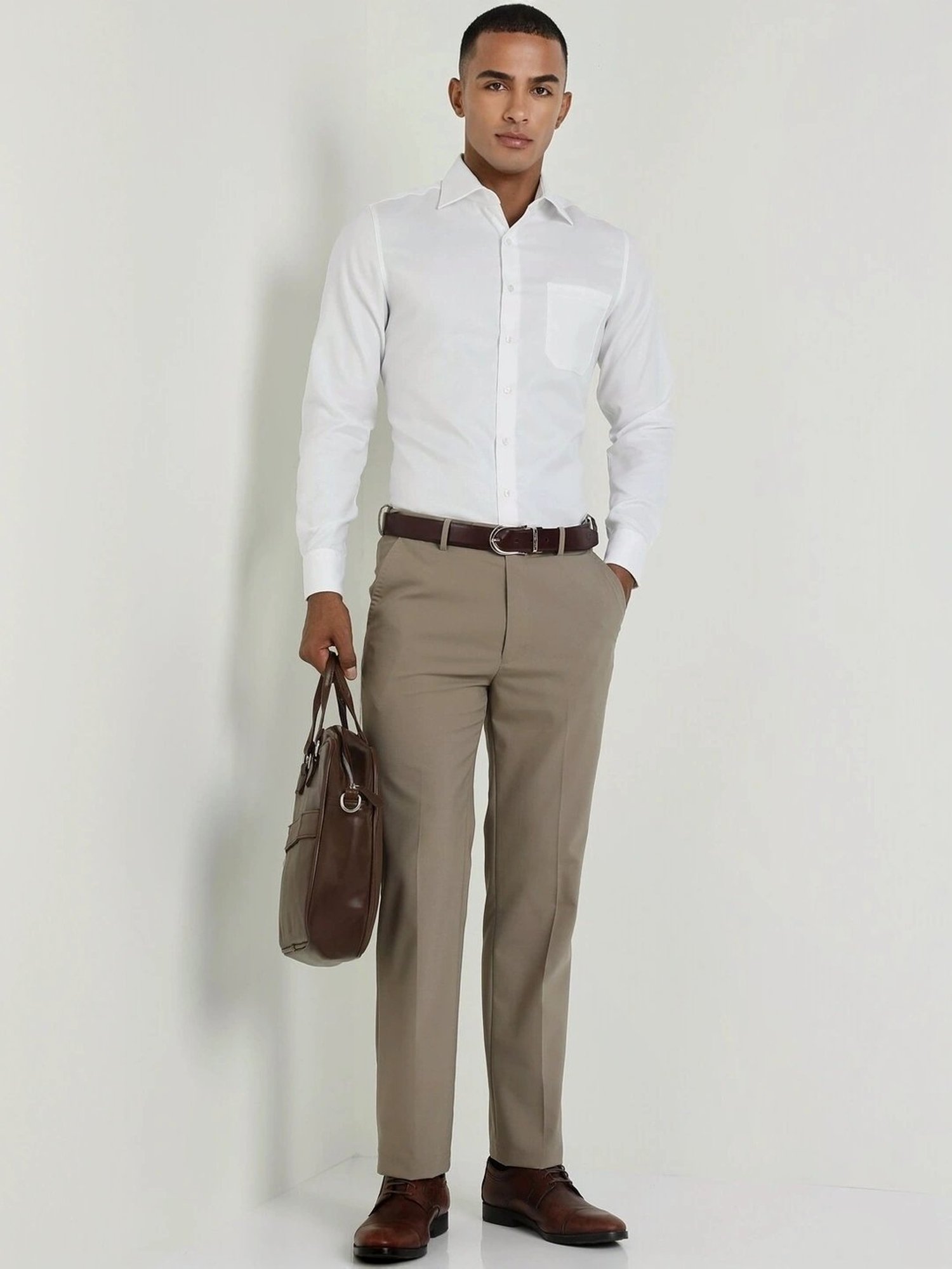 Arrow Navy Regular Fit Trousers