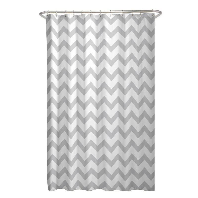 Chevron Shower Curtain Gray/White - Zenna Home