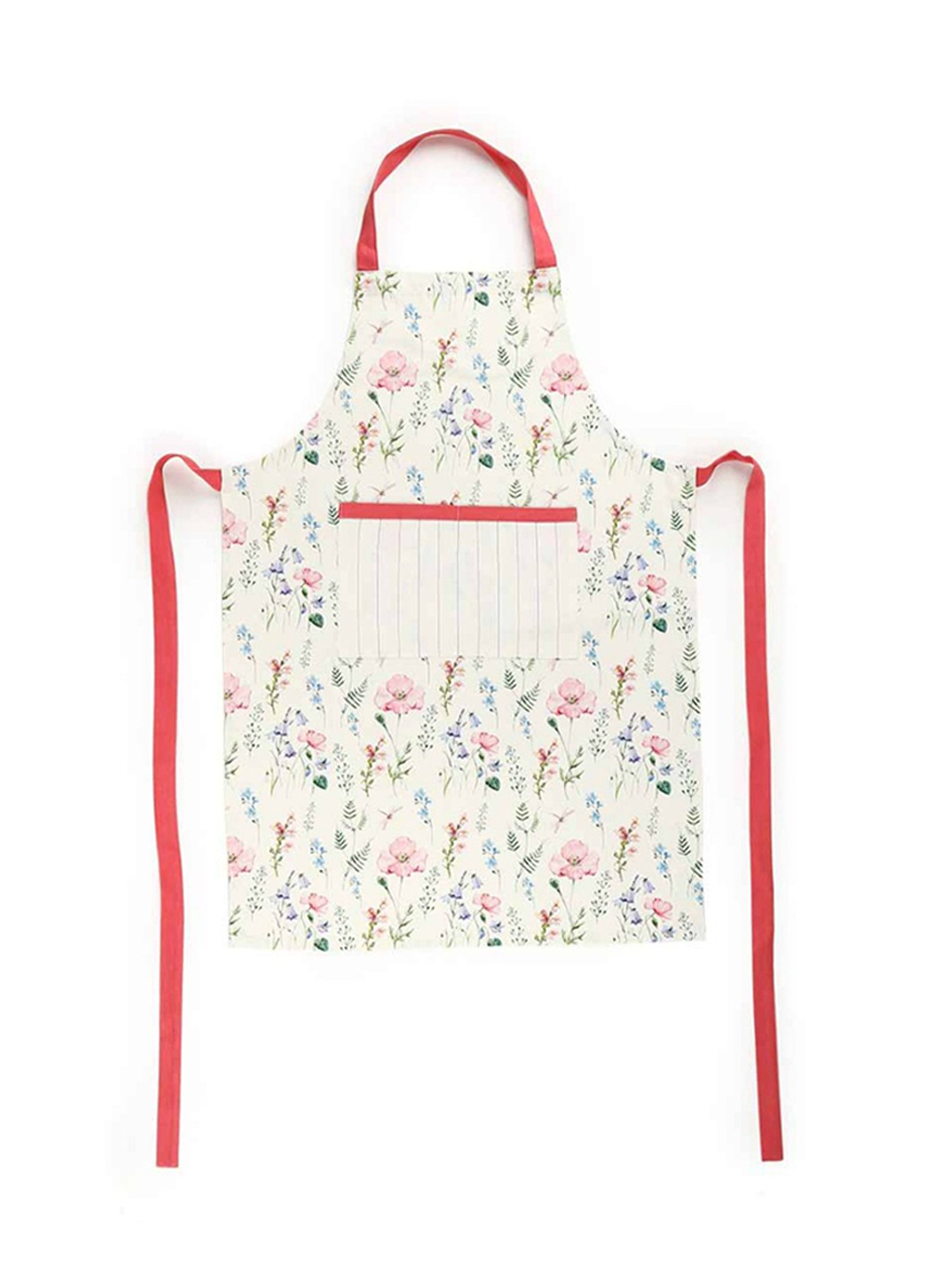 Ariana Yellow & White Cotton Kitchen Apron with Pocket