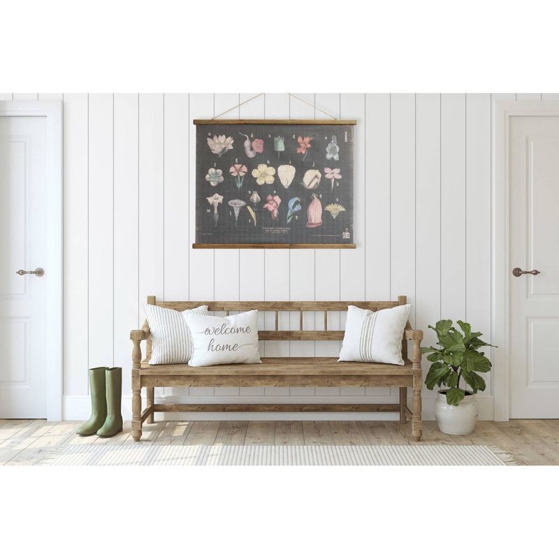 Scientific Unframed Botanicals Linen and Wood Scroll Black - 3R Studios
