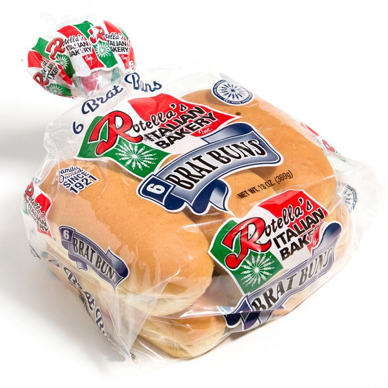 Rotella's Italian Bakery Brat Buns - 13oz/6ct