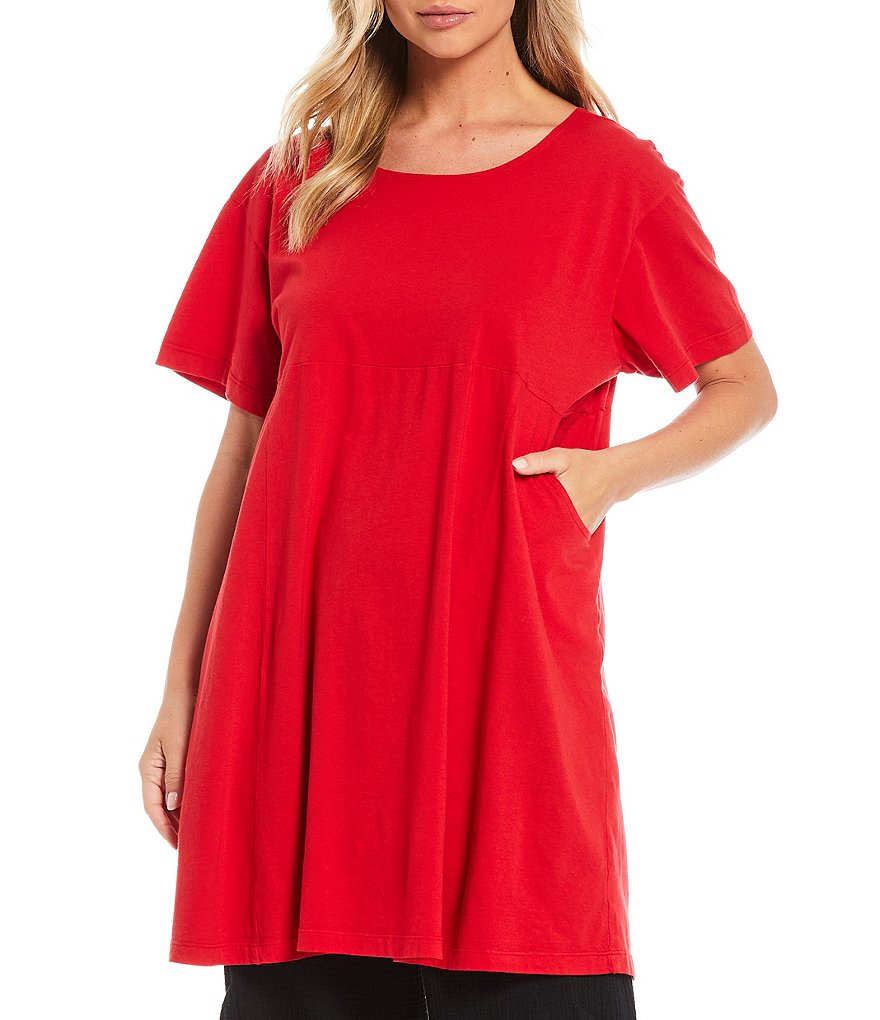 Bryn Walker Mara Short Sleeve Combed Cotton Pocket Tunic