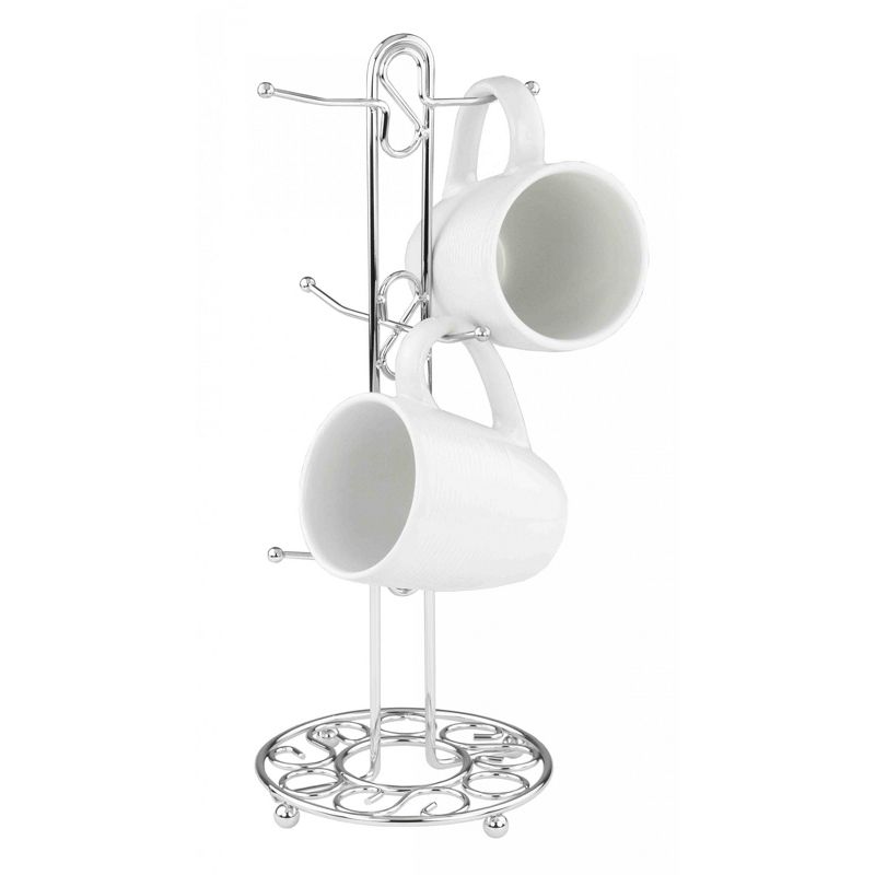 Home Basics Chrome Plated Steel Scroll Collection Mug Tree