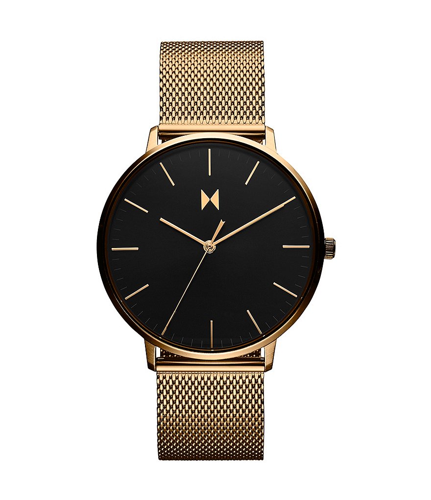 MVMT Men's Legacy Slim Lion Gold Mesh Watch