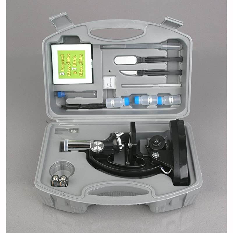 M30-ABS-KT1-WM 120X-240X-300X-480X-600X-1200X Educational Metal Arm Kids Compound Microscope Kit + Book