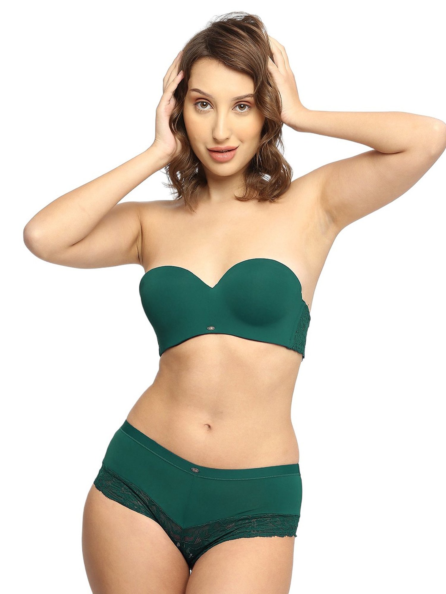 Soie Green Under-Wired Padded Bra & Panty Set