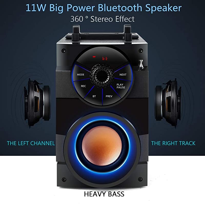 Portable Bluetooth Speakers with Subwoofer Rich Bass Wireless OutdoorIndoor Party Speakers MP3 Player Powerful Speaker Support Remote Control FM Radio for Phone Computer PC Home TV