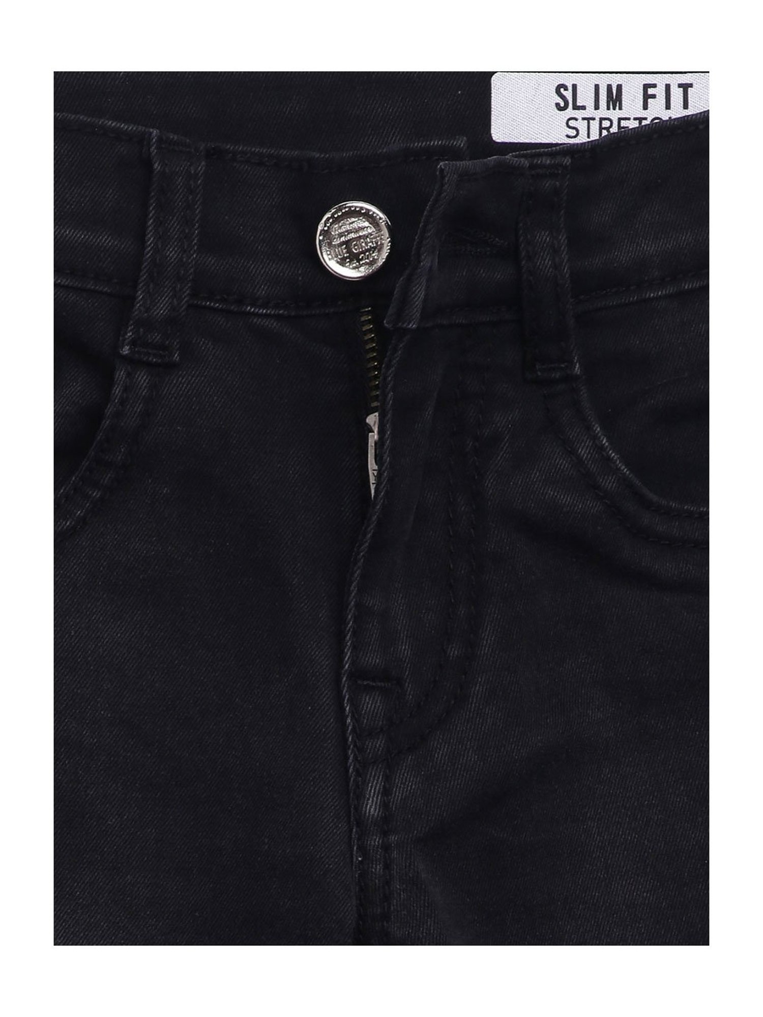 Blue Giraffe Boys Dark Grey Solid Jeans