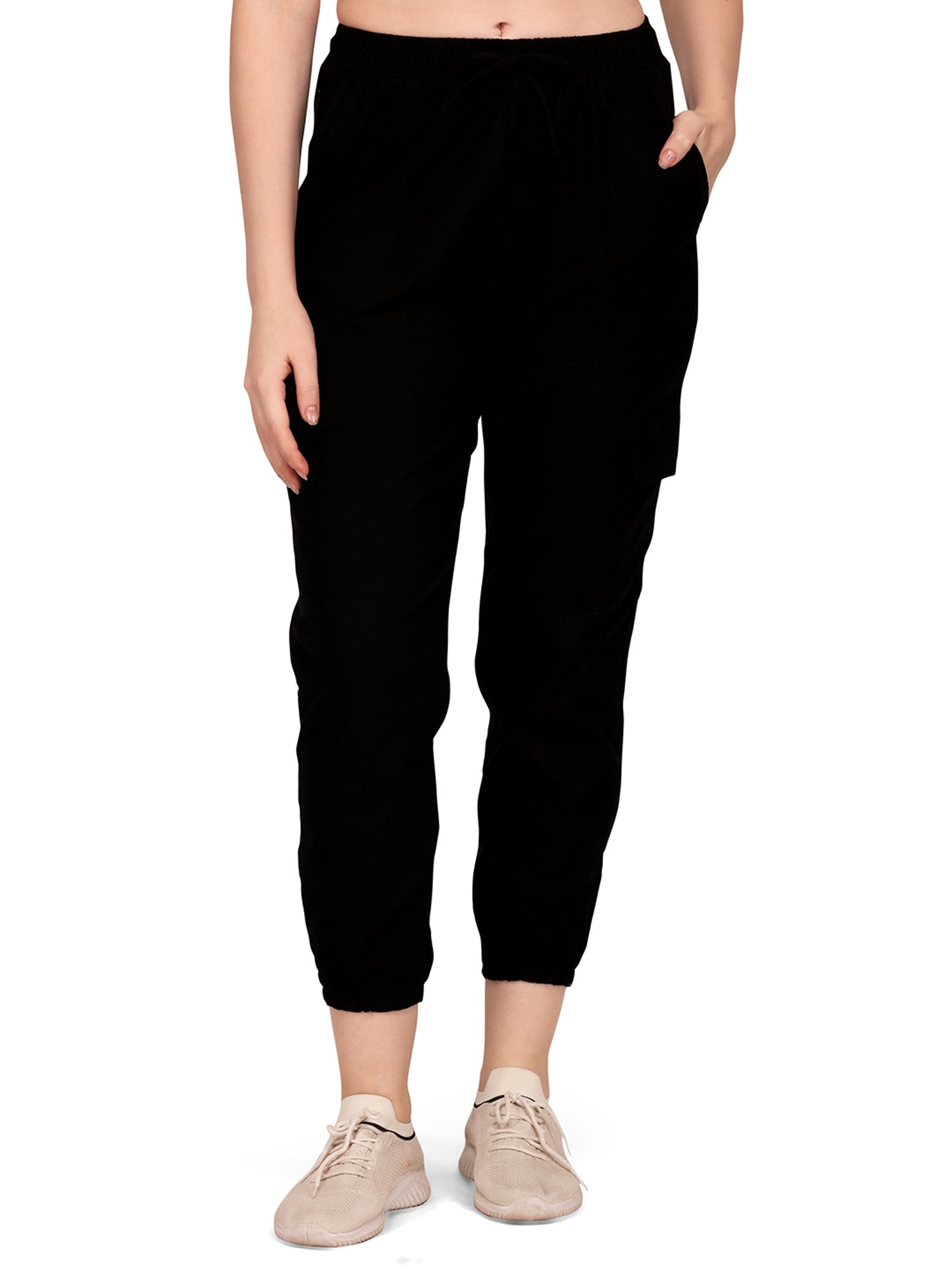 FITHUB Black Relaxed Fit High Rise Joggers