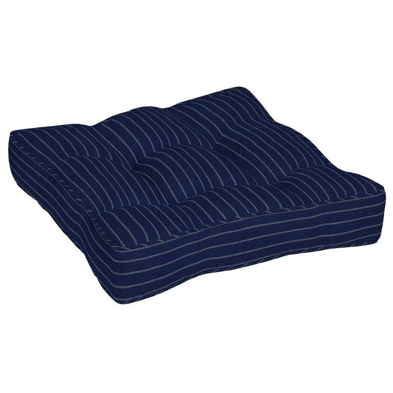 Woven Stripe Outdoor Floor Cushion Blue - Arden Selections