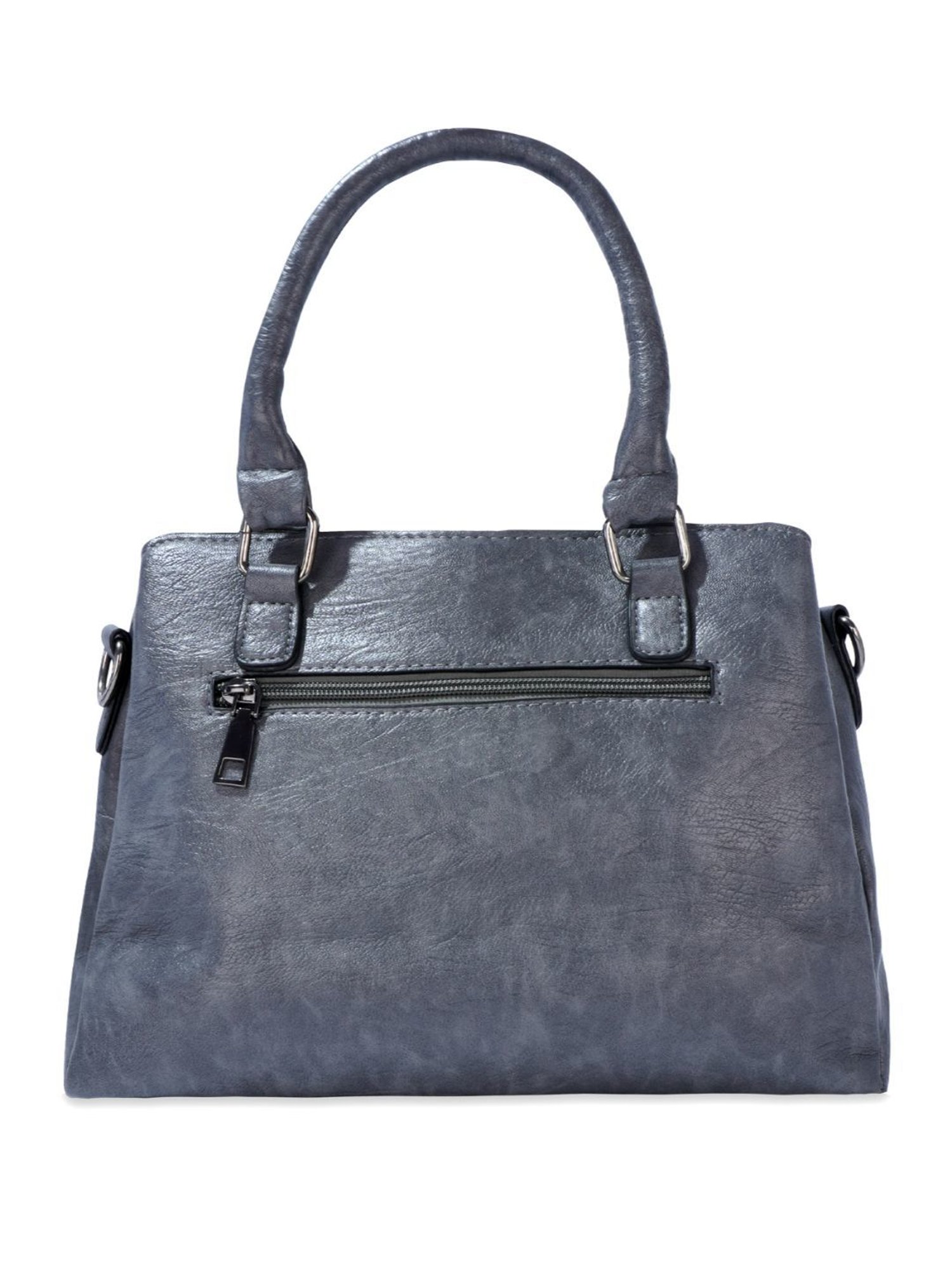 Luvoksi Grey Textured Large Satchel Handbag