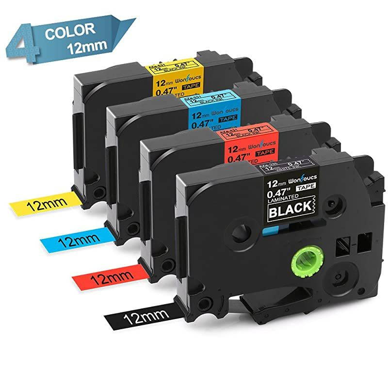 Compatible Labeling Tape Replacement for Brother TZ TZe 431 531 631 335 12mm 047inch Laminated Color Tapes for Brother PTD400AD PTD210 PT2030 Label Maker