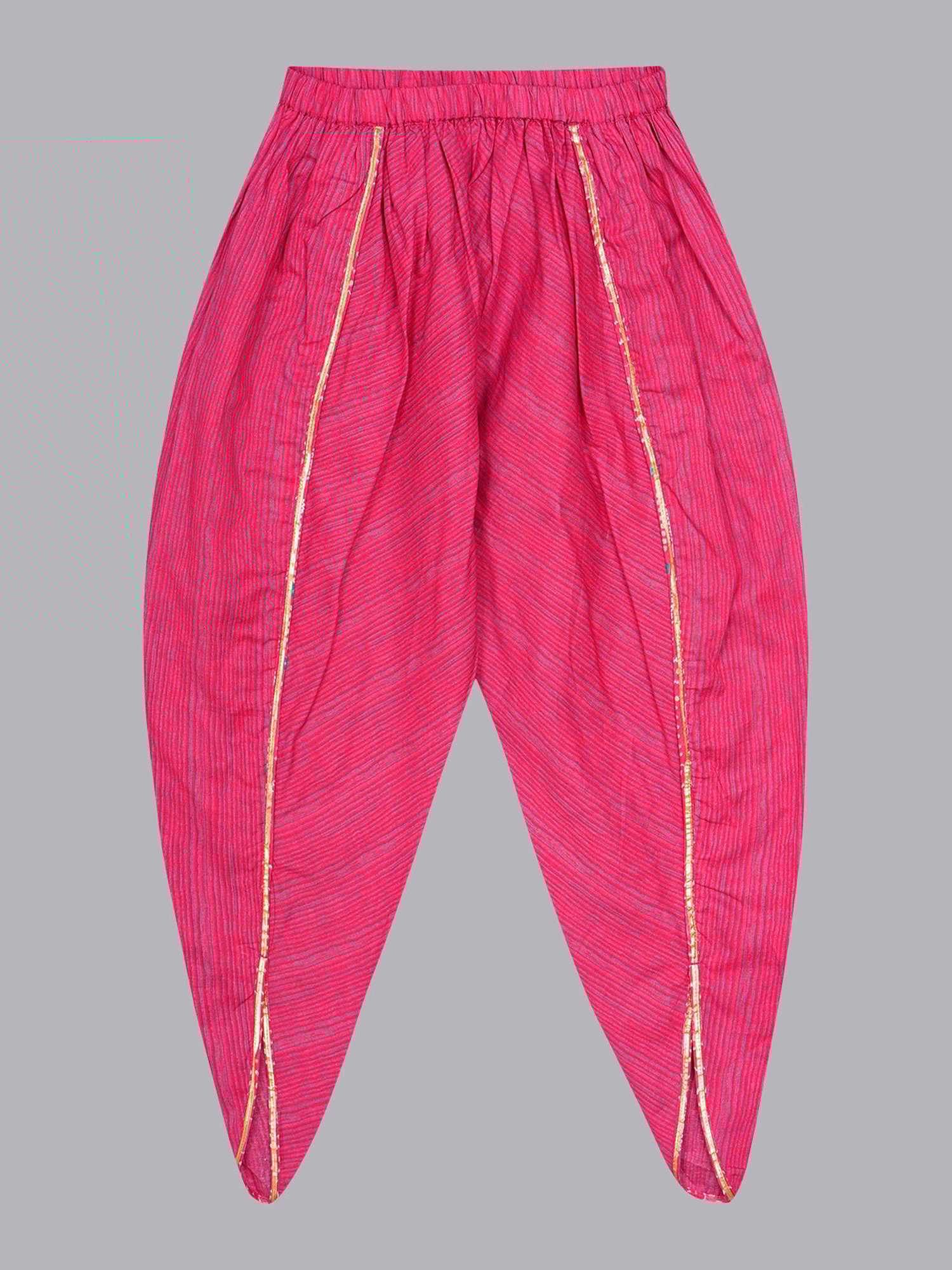 Budding Bees Girls Pink & White Printed Top with Dhoti