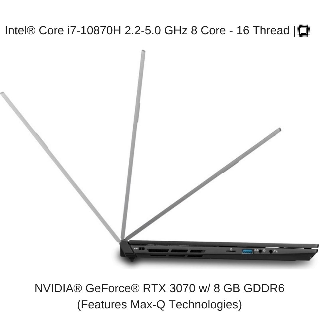 EVOC High Performance Systems PC502B (PC50DR-D) 15.6" FHD 144Hz, 2.2 GHz i7-10870H, RTX 3070, 32 GB 3200MHz RAM, 512 GB PCIe SSD