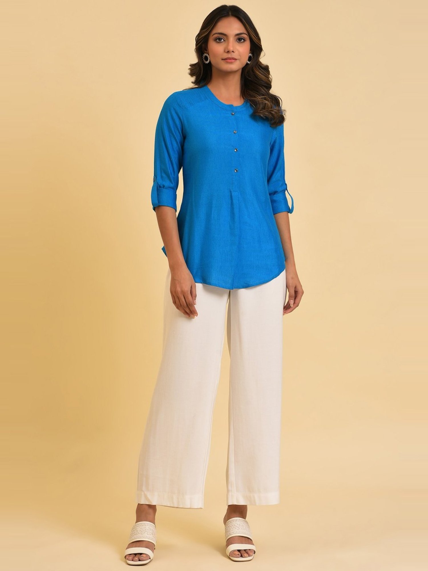 W Blue Cotton Top