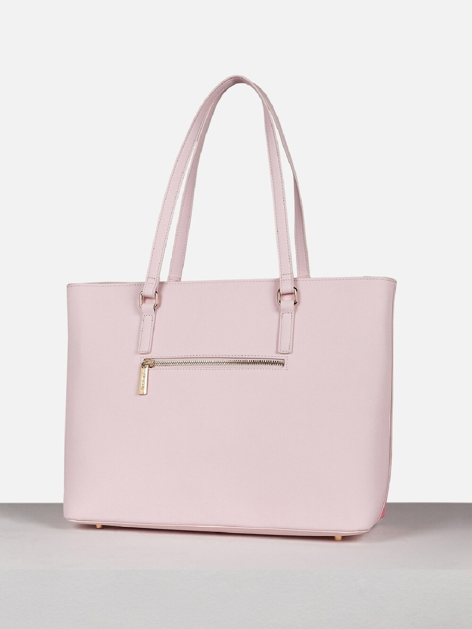 Allen Solly Pink Printed Tote Handbag