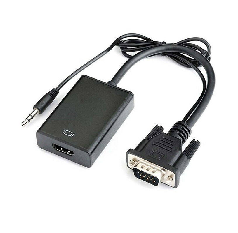VGA To HDMI Output 1080P HD + audio TV HDTV Video Cable Converter Adapter For TV/ PC/ Laptop /Monitor