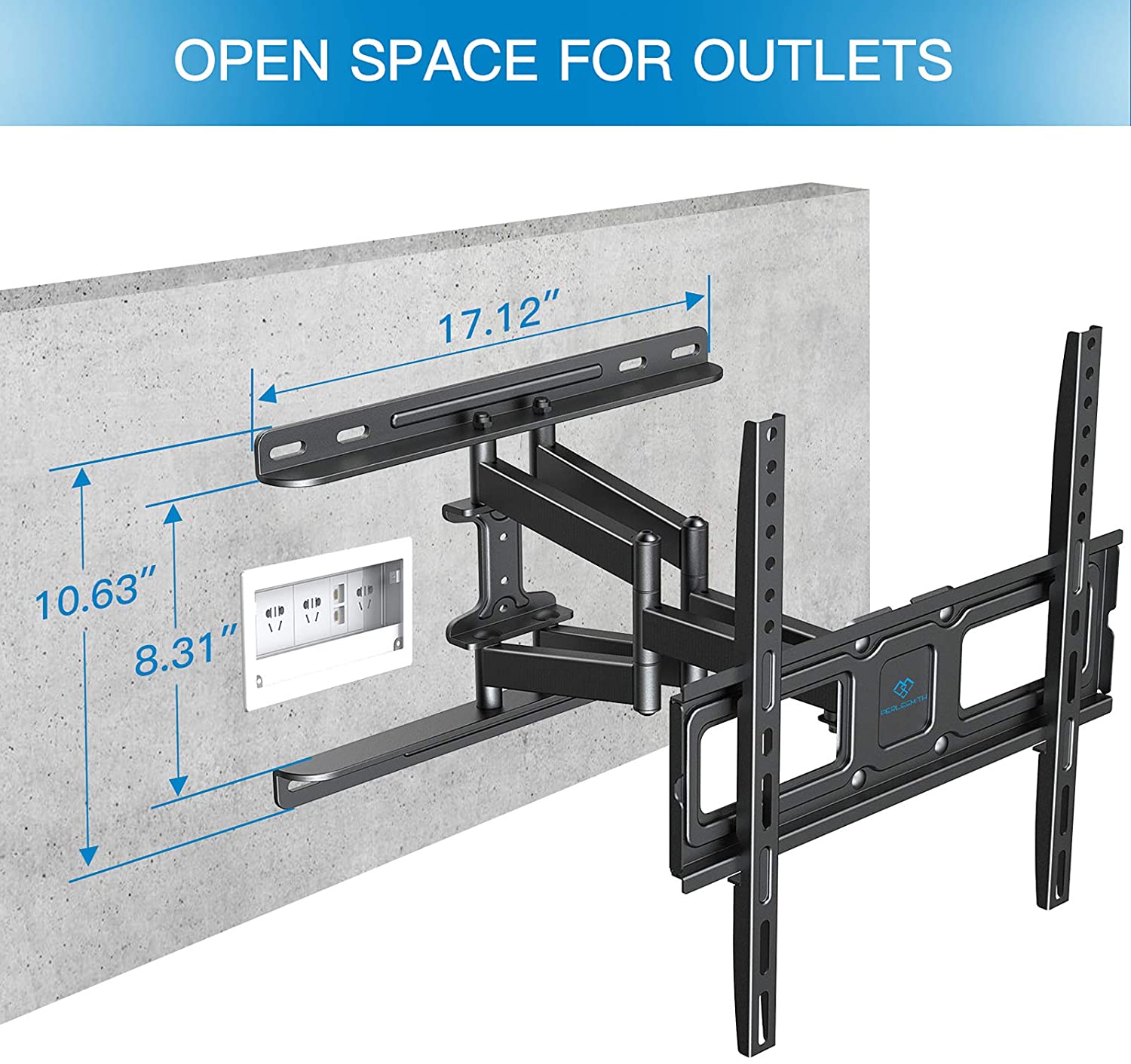 TV Wall Mount Full Motion for Most 32-55 Inch Flat/Curved TVs with Swivels, Tilts & Extends, Dual Articulating Arms Wall Mount TV Bracket Supports TV up to 99 lbs, Max VESA 400x400