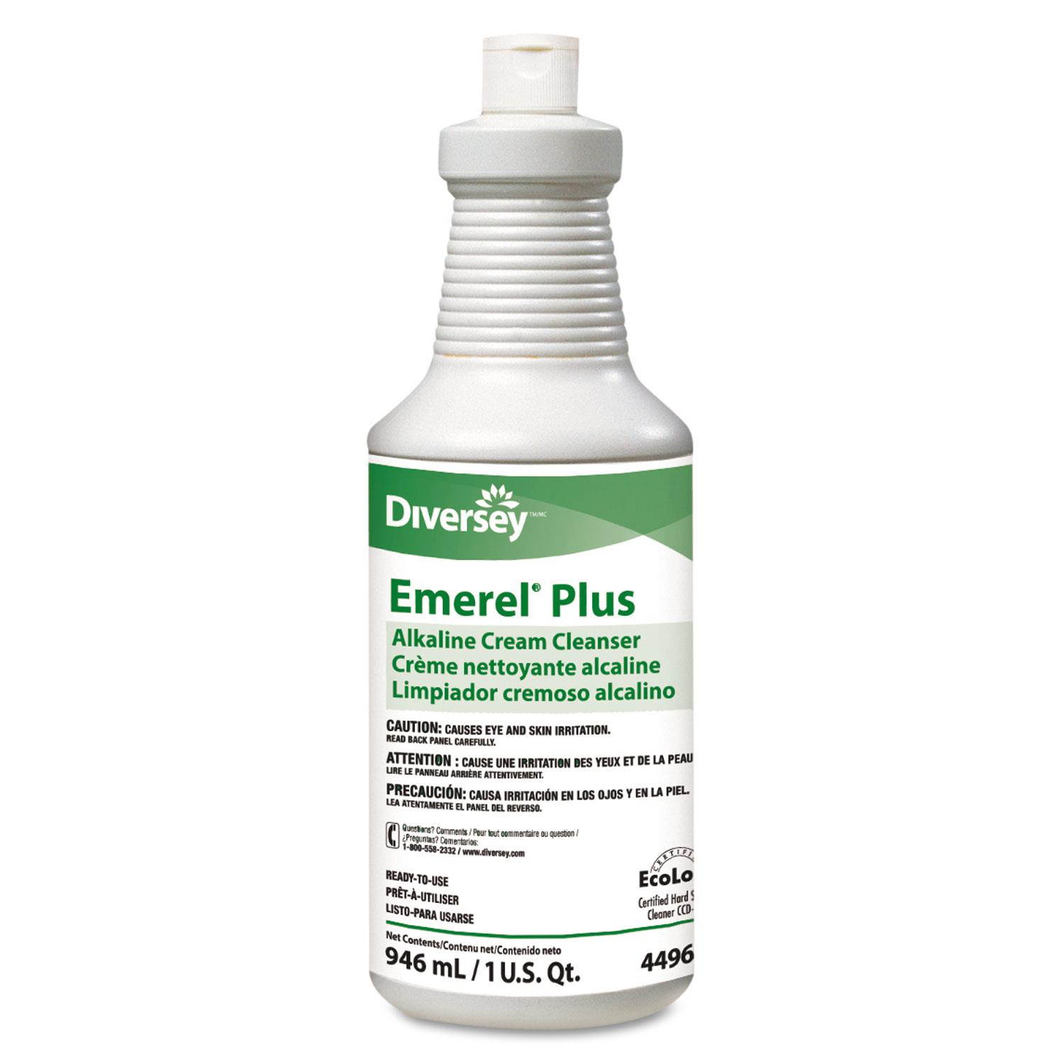 Diversey Emerel Plus Cream Cleanser Odorless 32 oz Squeeze Bottle 12/Carton