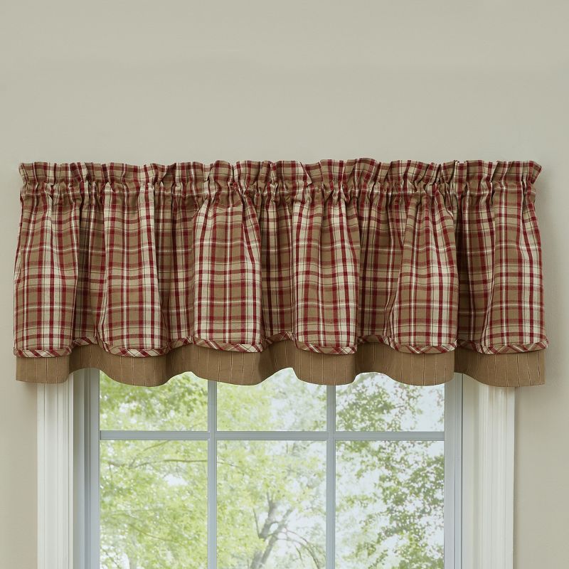 Park Designs Cumberland Lined Layered Valance - 72'' L - Tan