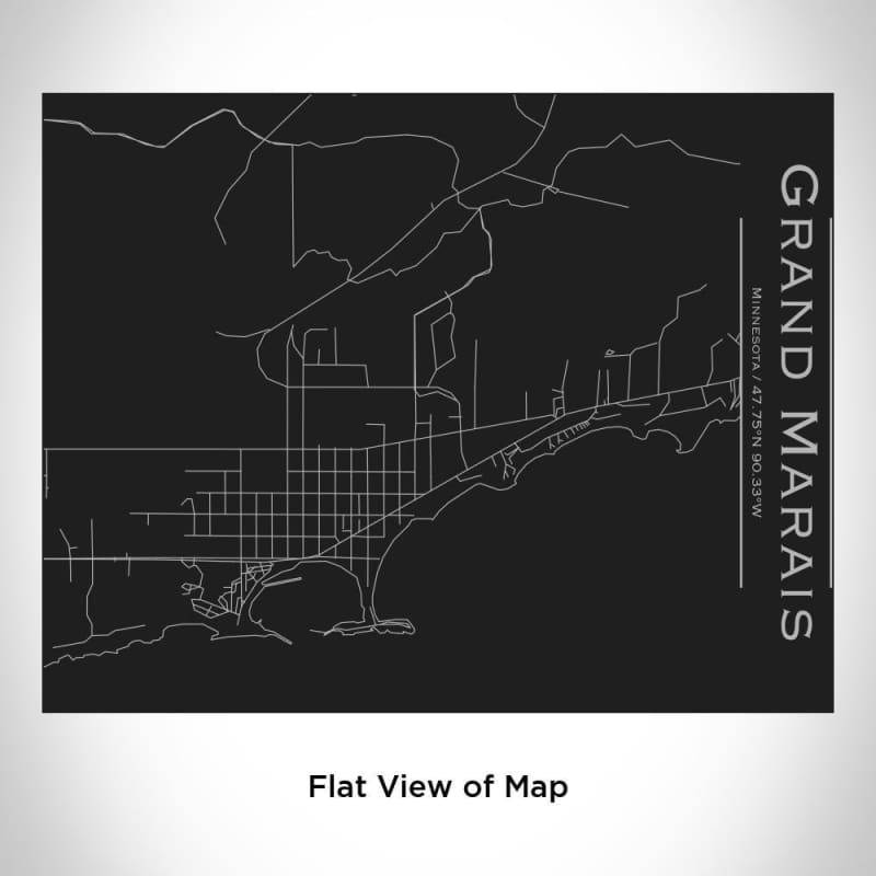 Grand Marais - Minnesota Map Bottle with Bamboo Top in Matte Black
