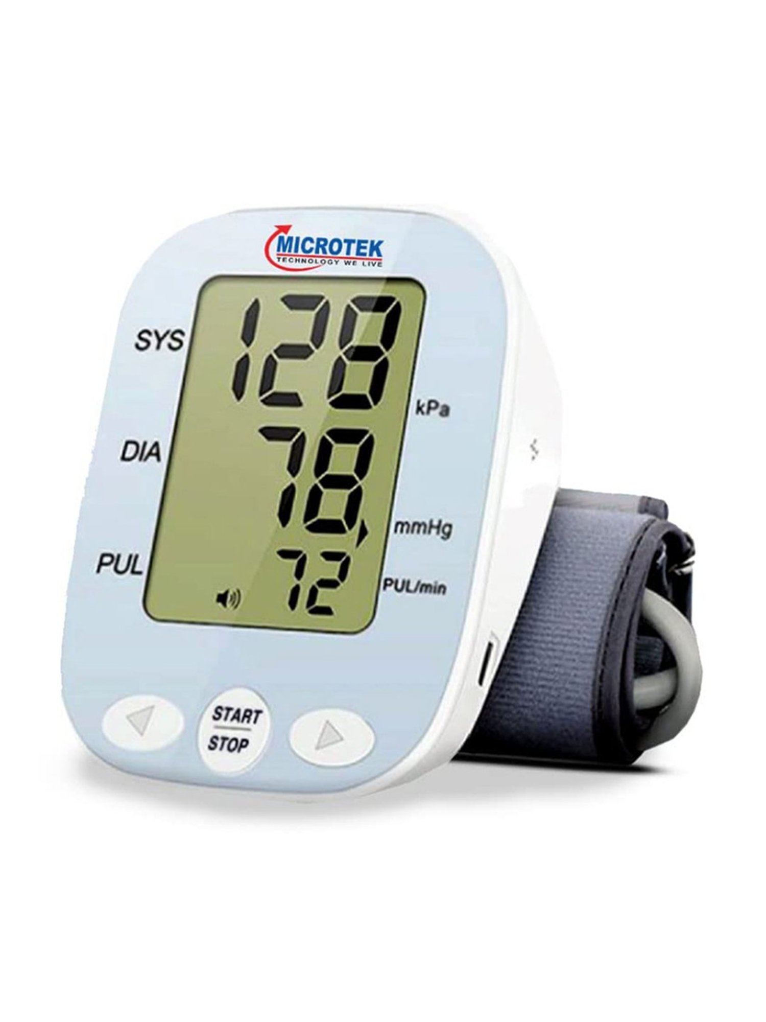 Microtek KF-65A Voice Broadcast Upper Arm Blood Pressure Monitor with USB Charging (White)