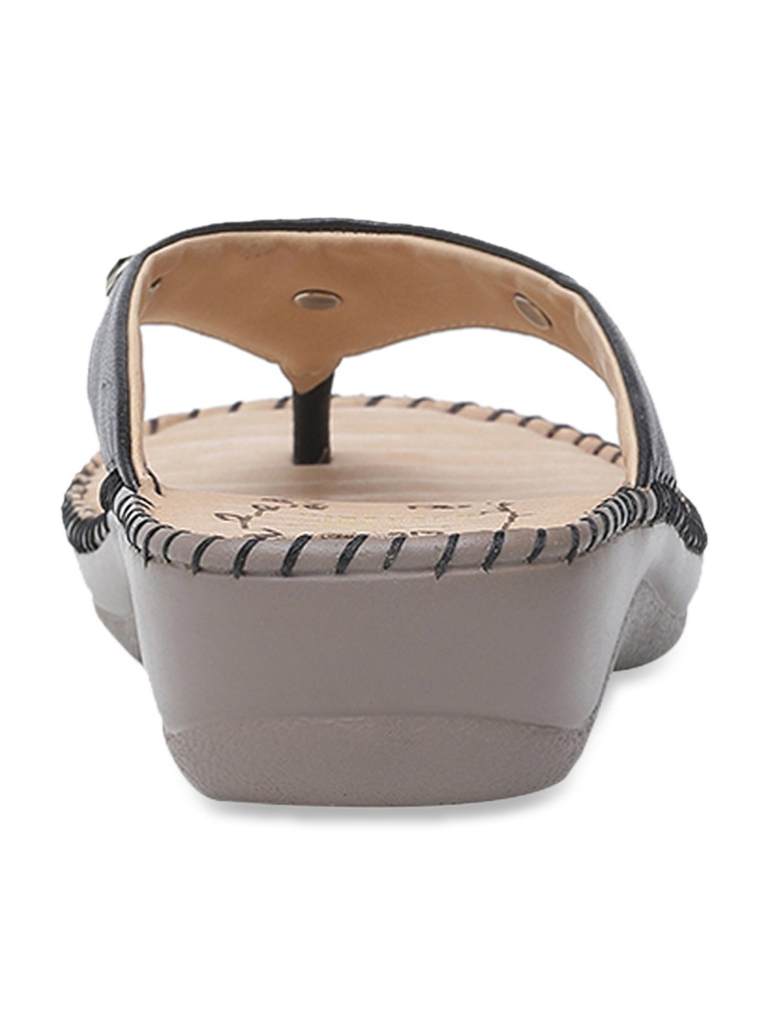 Scholl by Bata Women's Black Thong Wedges