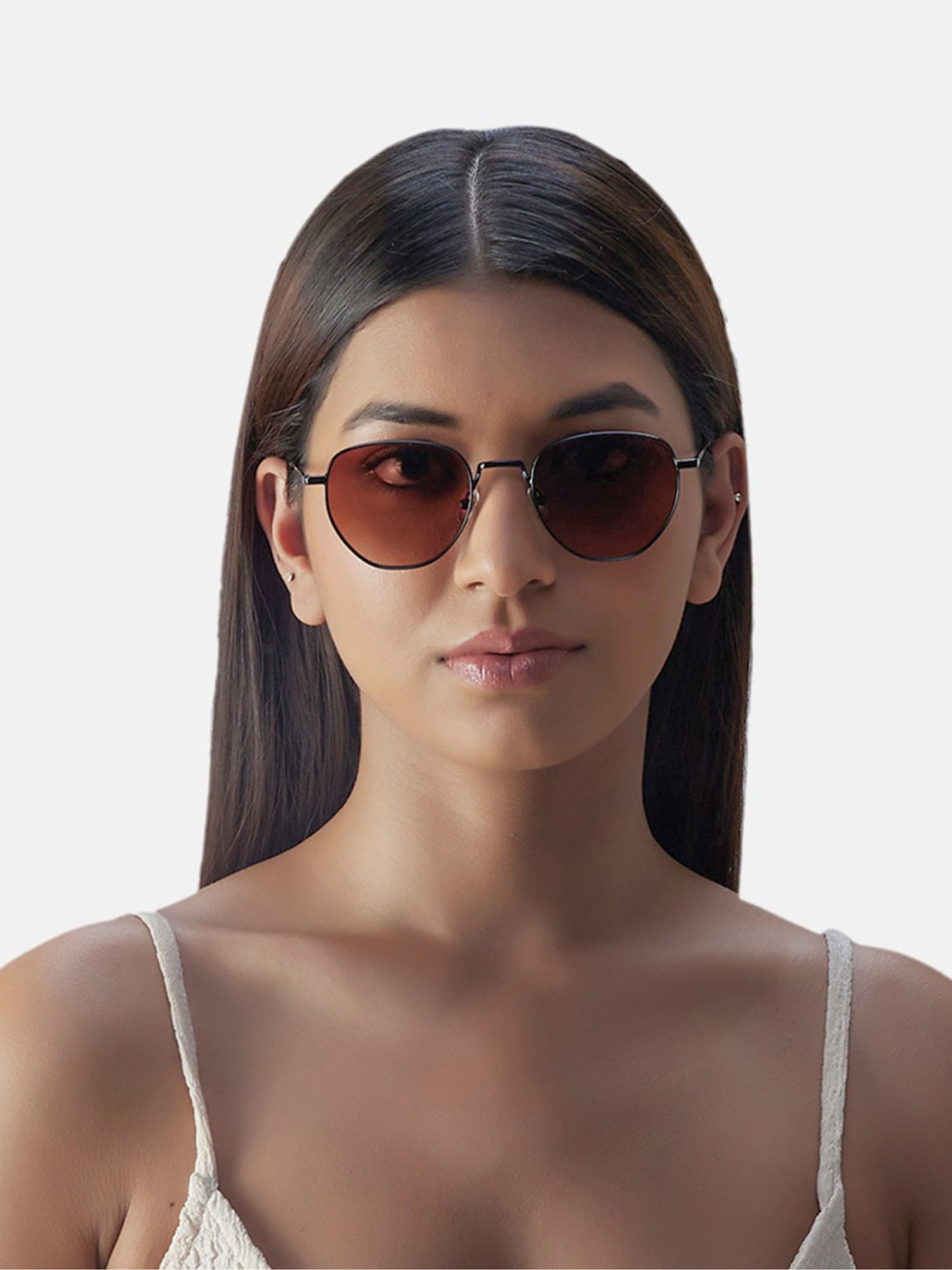 Shisen Fox Fuji Black-Light Smoke Round Unisex UV Protection Sunglasses -50 mm