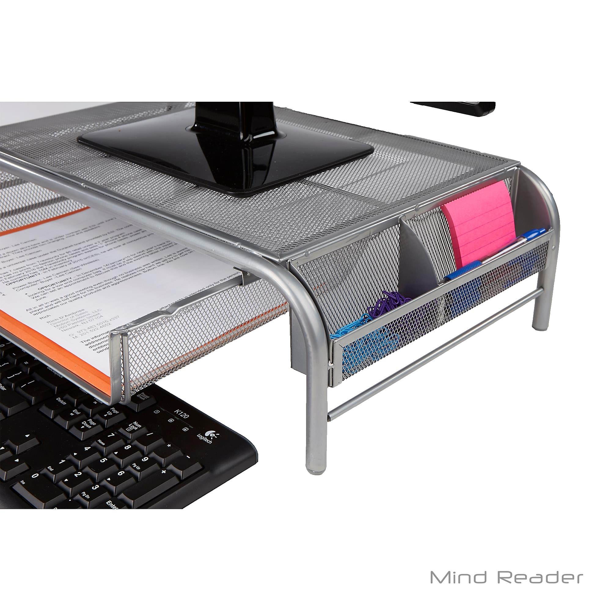 Mind Reader Metal Mesh Monitor Stand with MESHMONSTA-SIL