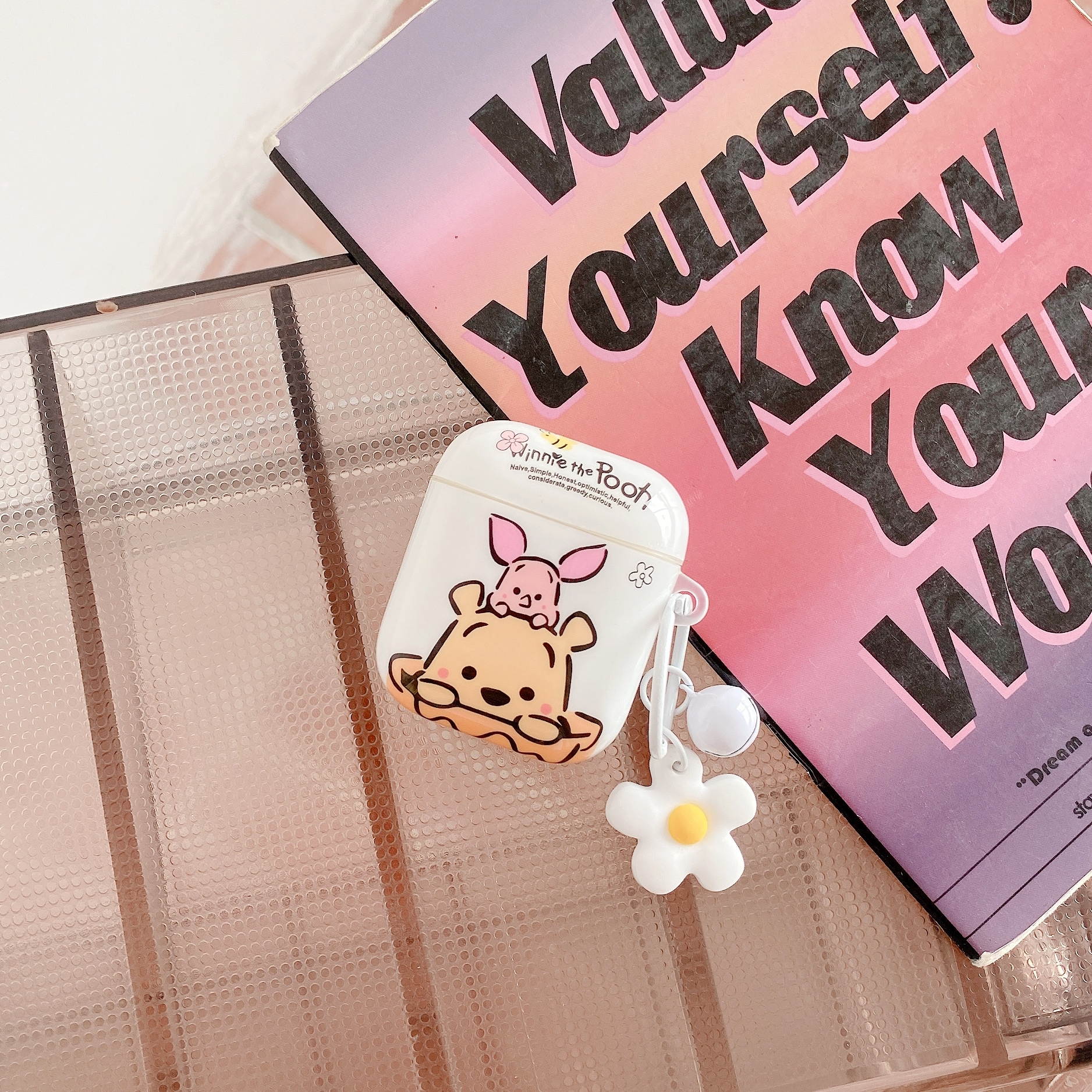 Airpods Case, Soft Case Cover Shockproof Protective Cute Airpod Case Cover Skins Compatible with Apple Airpods 2/1 Charging Case for Kids Girls Teens Women Boys With Keychain Pretty Design