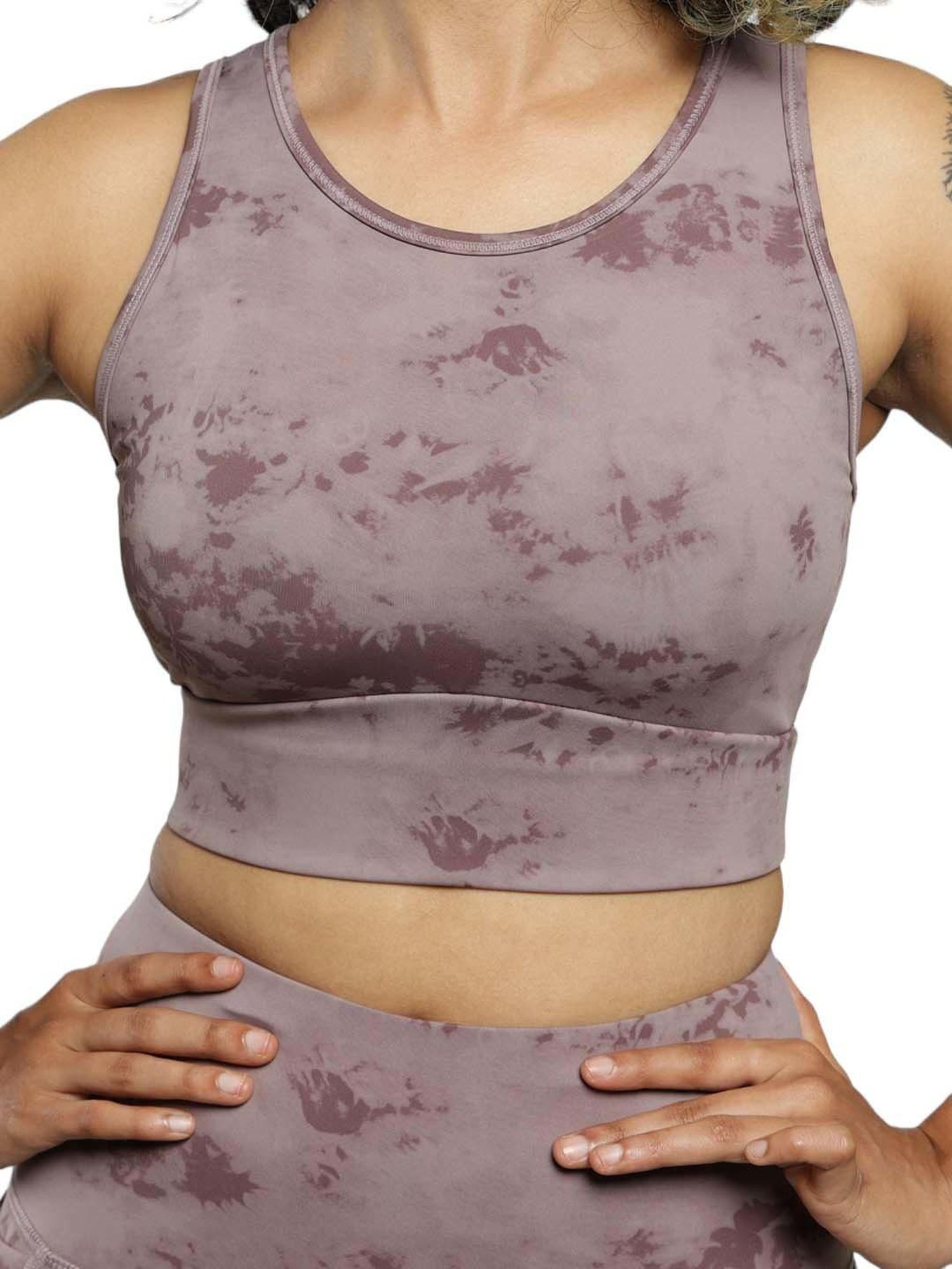 BlissClub Purple Printed Sports Bra