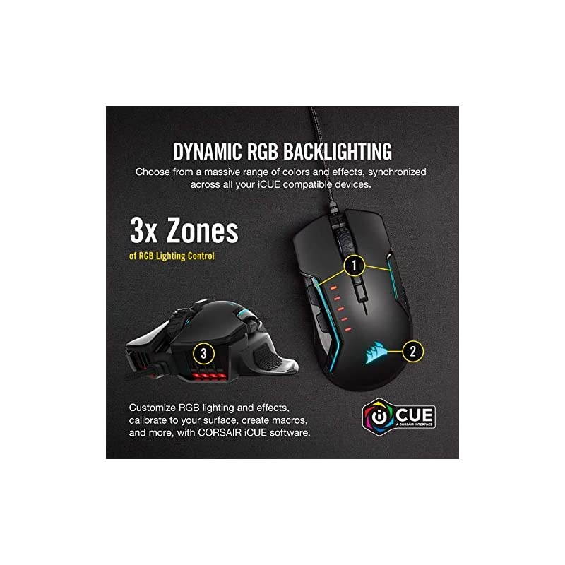 Glaive PRO - RGB Gaming Mouse - Comfortable & Ergonomic - Interchangeable Grips - 18,000 DPI Optical Sensor - Black