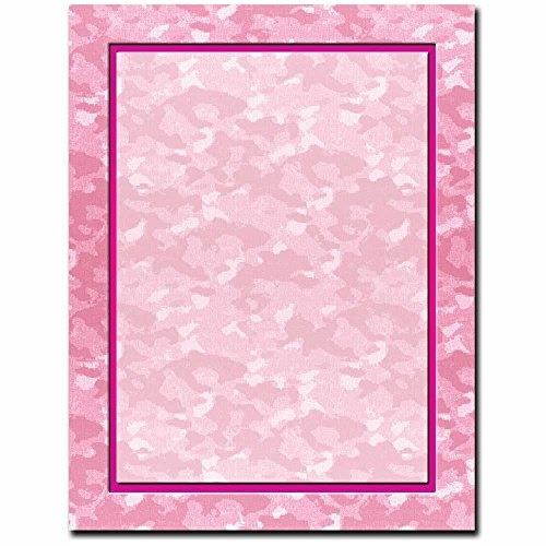 pink camo letterhead laser & inkjet printer paper, 100 pack